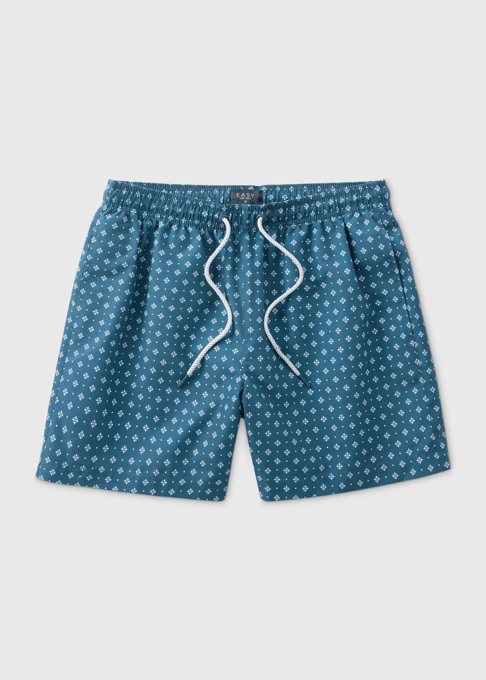Navy Printed Swim Shorts - Small Image 1