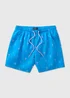 Blue Palm Tree Swim Shorts - Small Image 4