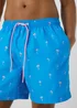 Blue Palm Tree Swim Shorts - Small Image 3