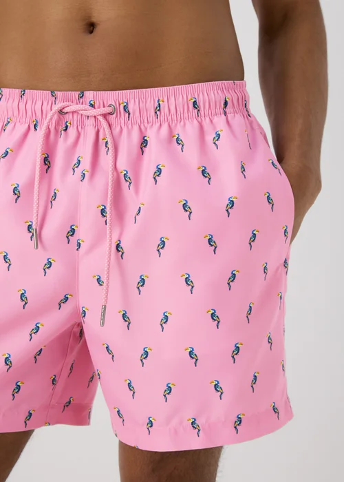 Pink Toucan Swim Shorts - Small Image 3