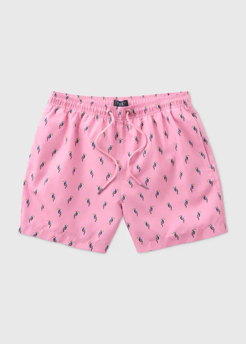 Pink Toucan Swim Shorts - Small Image 4