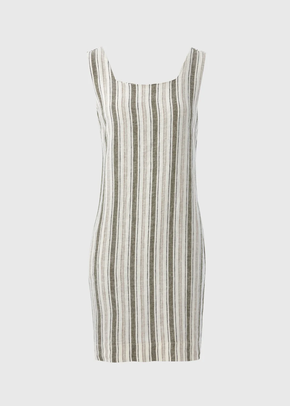 White Stripe Linen Mini Dress - 8 Image 5