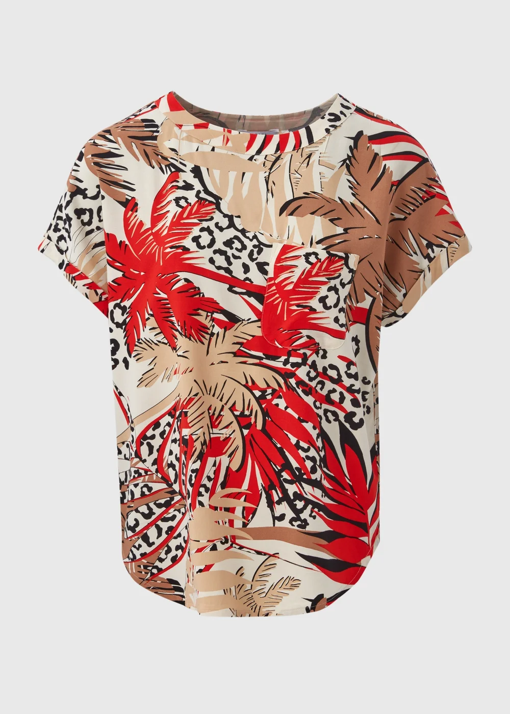 Multicolour Scarf Print Pocket Detail Box Top - 8 Image 5