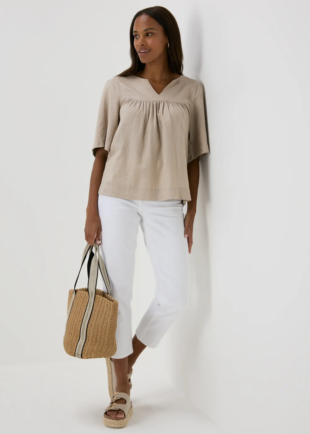 Beige Linen Blouse - 8 Image 4