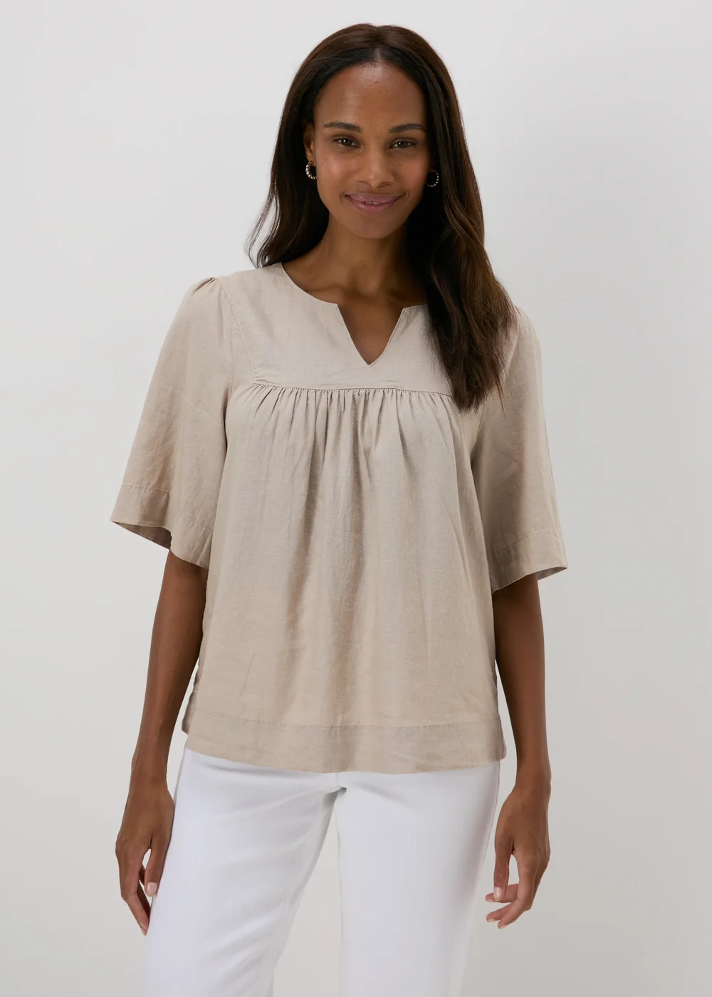 Beige Linen Blouse - 8 Image 1