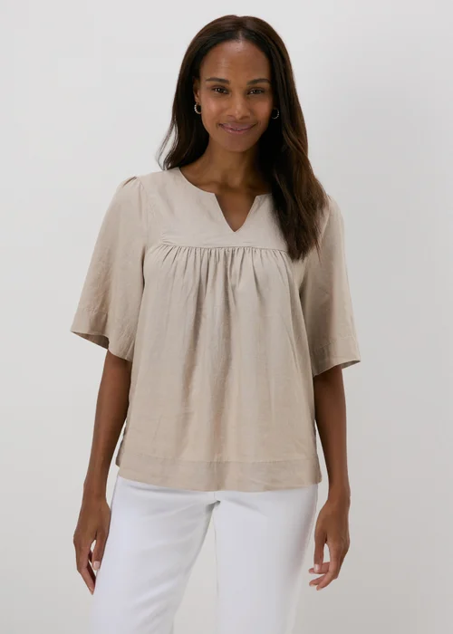 Beige Linen Blouse - 8 Image 1