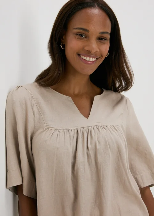 Beige Linen Blouse - 8 Image 3