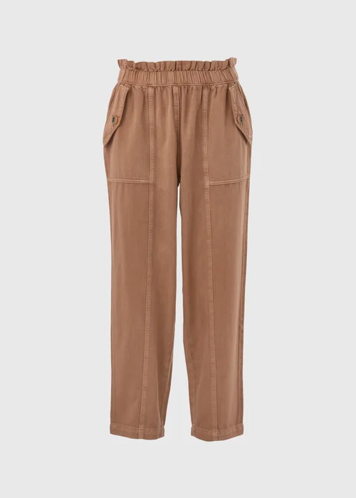 Brown Cotton Paperbag Trousers - 8 Image 5
