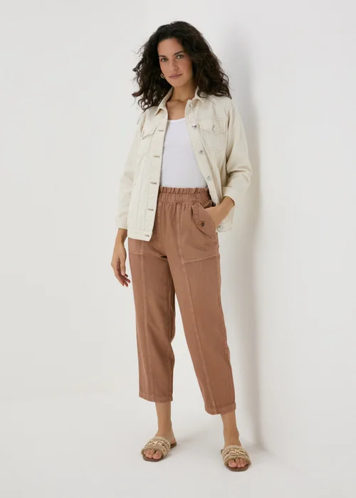Brown Cotton Paperbag Trousers - 8 Image 4
