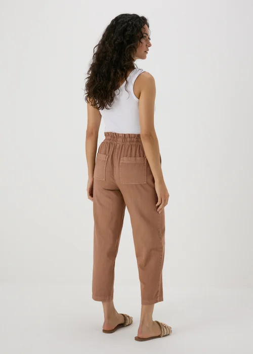 Brown Cotton Paperbag Trousers - 8 Image 2