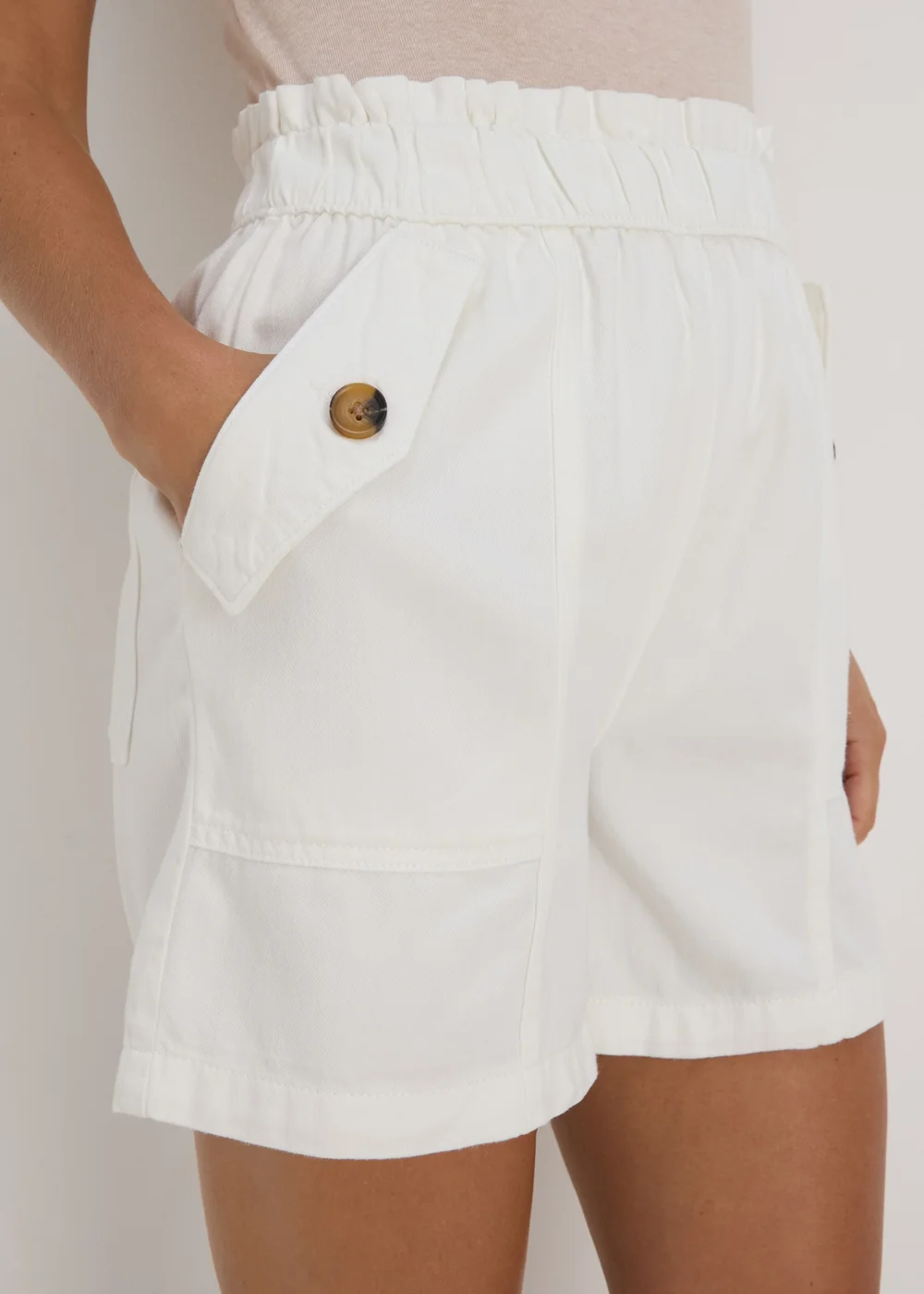 Cream Paperbag Shorts - 8 Image 3
