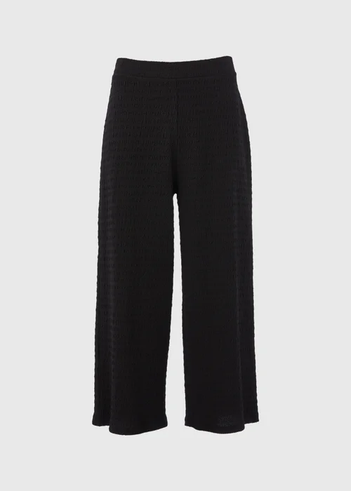 Black Textured Crop Trousers - 8 Image 5