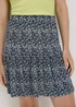 Navy Floral Tiered Mini Skirt - Size 8 Image 3