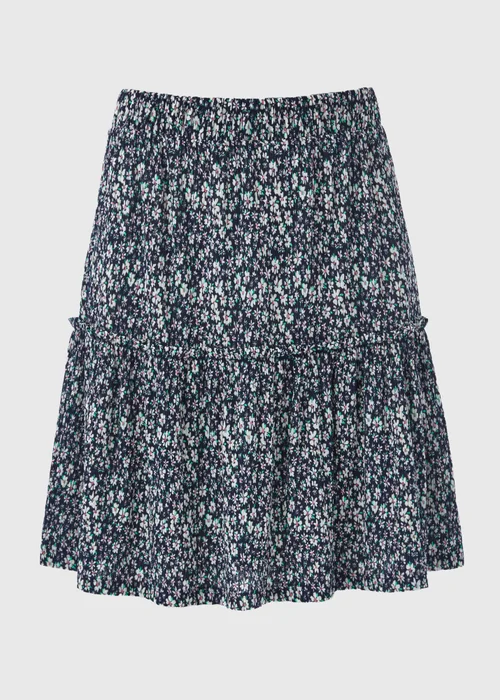 Navy Floral Tiered Mini Skirt - Size 8 Image 5