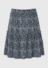 Navy Floral Tiered Mini Skirt - Size 8 Image 5