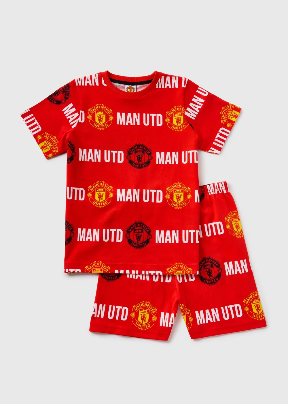 Manchester United Kids Red Top & Shorts Pyjama Set (4-13yrs) - Age 4 Years Image 1
