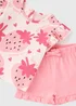 Baby Pink Strawberry Print Top and Short Set (Newborn-23mths) - Up to 1 Month Image 2
