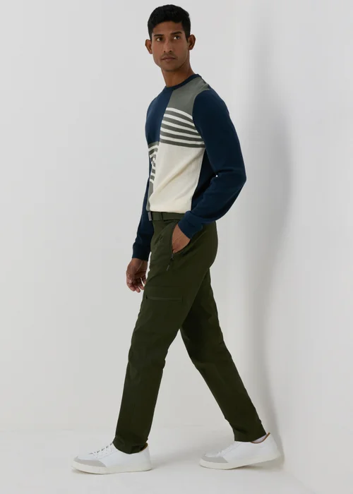 Khaki Belted Cargo Trousers - 30 waist Image 1