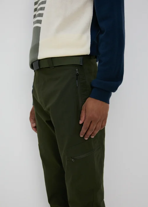 Khaki Belted Cargo Trousers - 30 waist Image 3