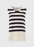 Navy Stripe Knitted V-Neck Vest - XS Image 5