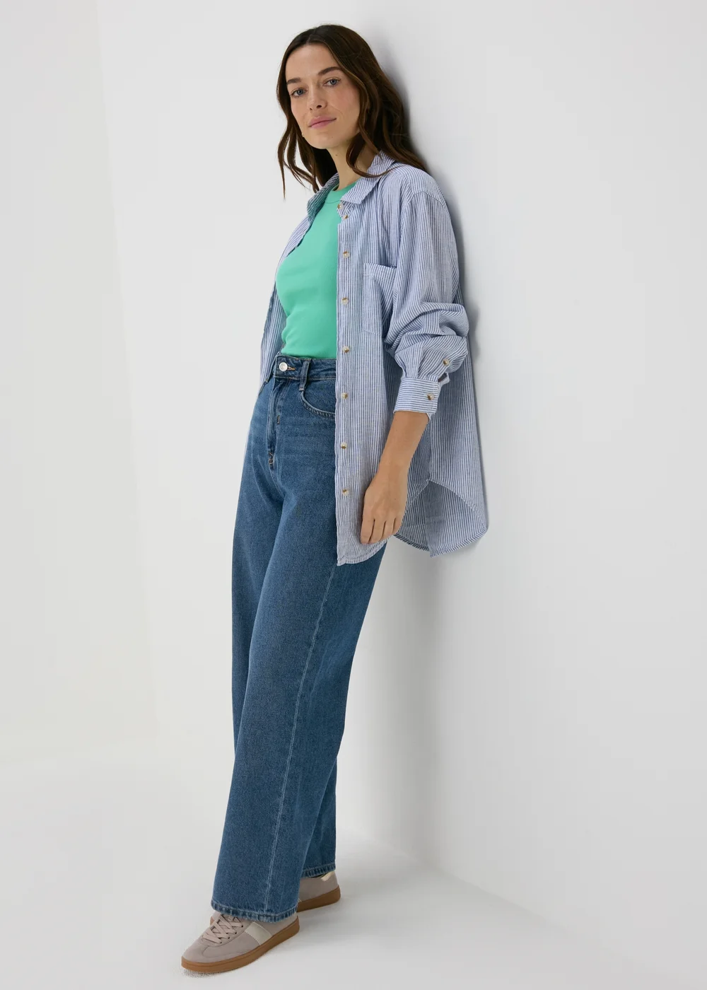 Mint Plain High Neck Ribbed Vest - Size 8 Image 4