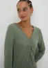 Green Ruched Front Top - Size 8 Image 3