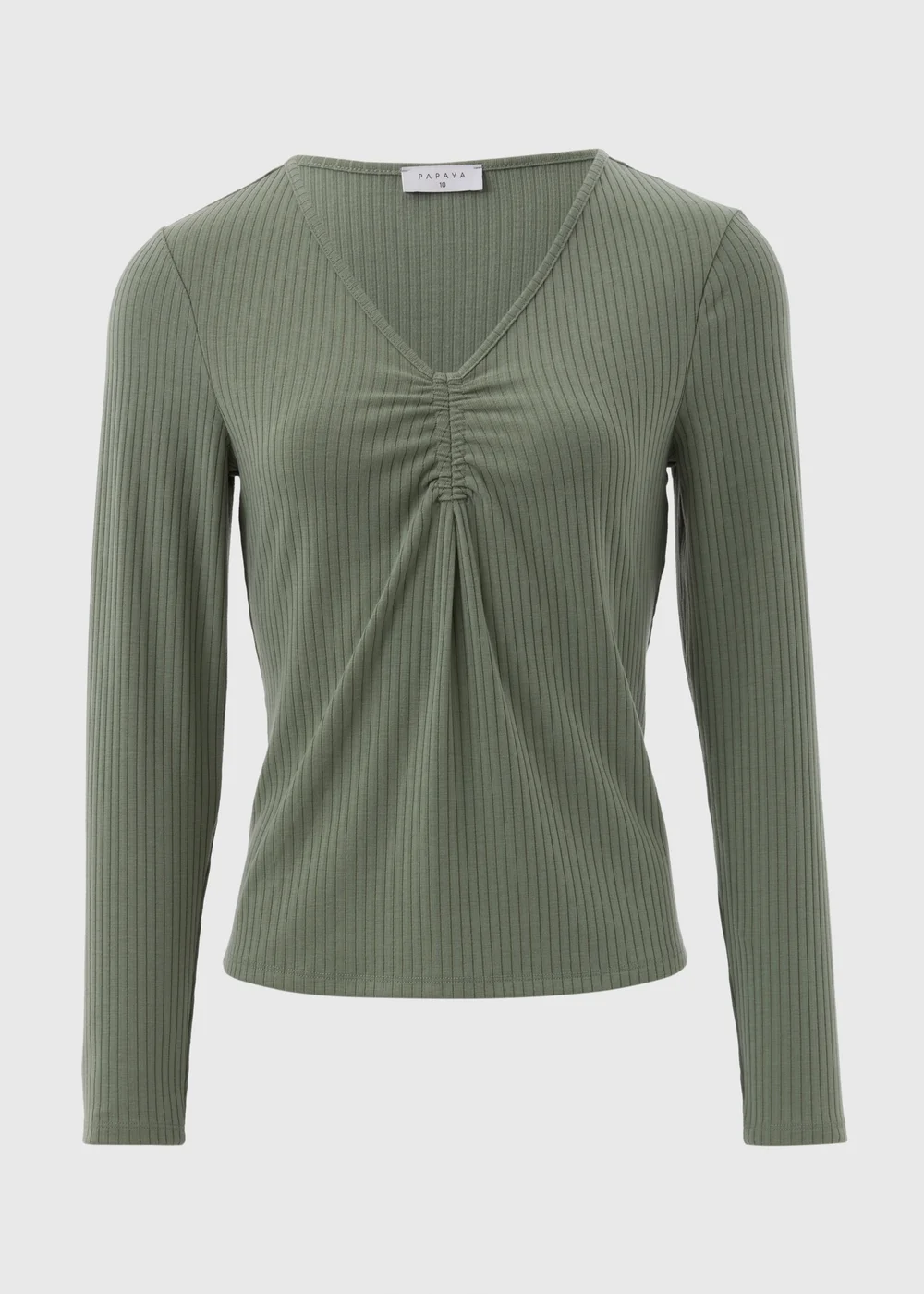 Green Ruched Front Top - Size 8 Image 5