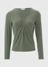 Green Ruched Front Top - Size 8 Image 5