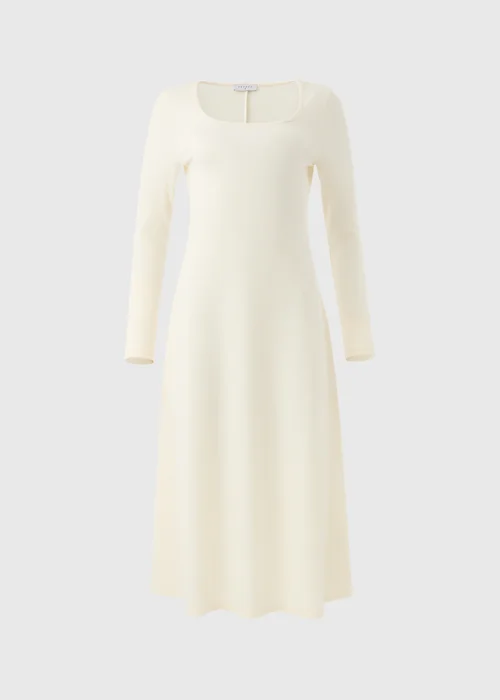 Cream Scoop Neck Midi Dress - 8 Image 5
