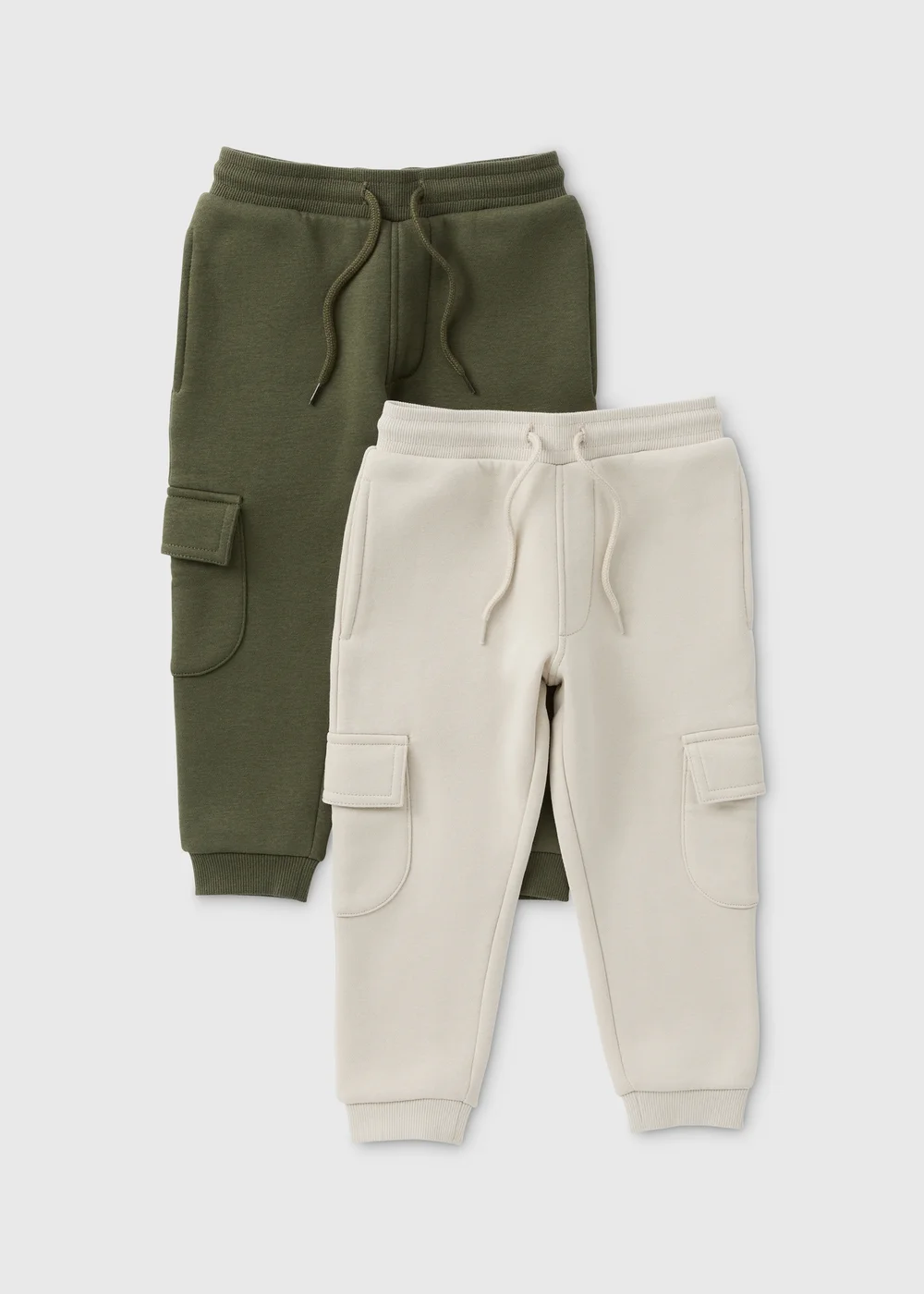 2 Pack Boys Khaki Cargo Jogging Bottoms (1-7yrs) - 1 half year to 2 Image 1
