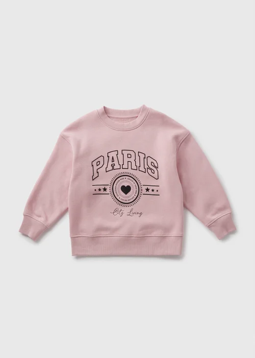 Girls Pink Paris Sweatshirt (7-15yrs) - 7 Yrs Image 1