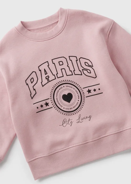 Girls Pink Paris Sweatshirt (7-15yrs) - 7 Yrs Image 2