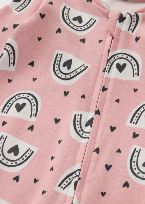Baby Pink Rainbow Sleepsuit (Newborn-18mths) - Age 0 - 3 Months Image 2
