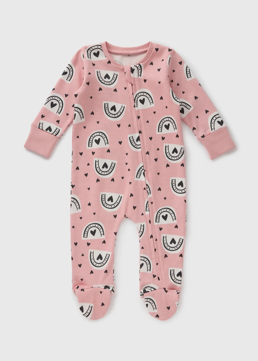 Baby Pink Rainbow Sleepsuit (Newborn-18mths) - Age 0 - 3 Months Image 1