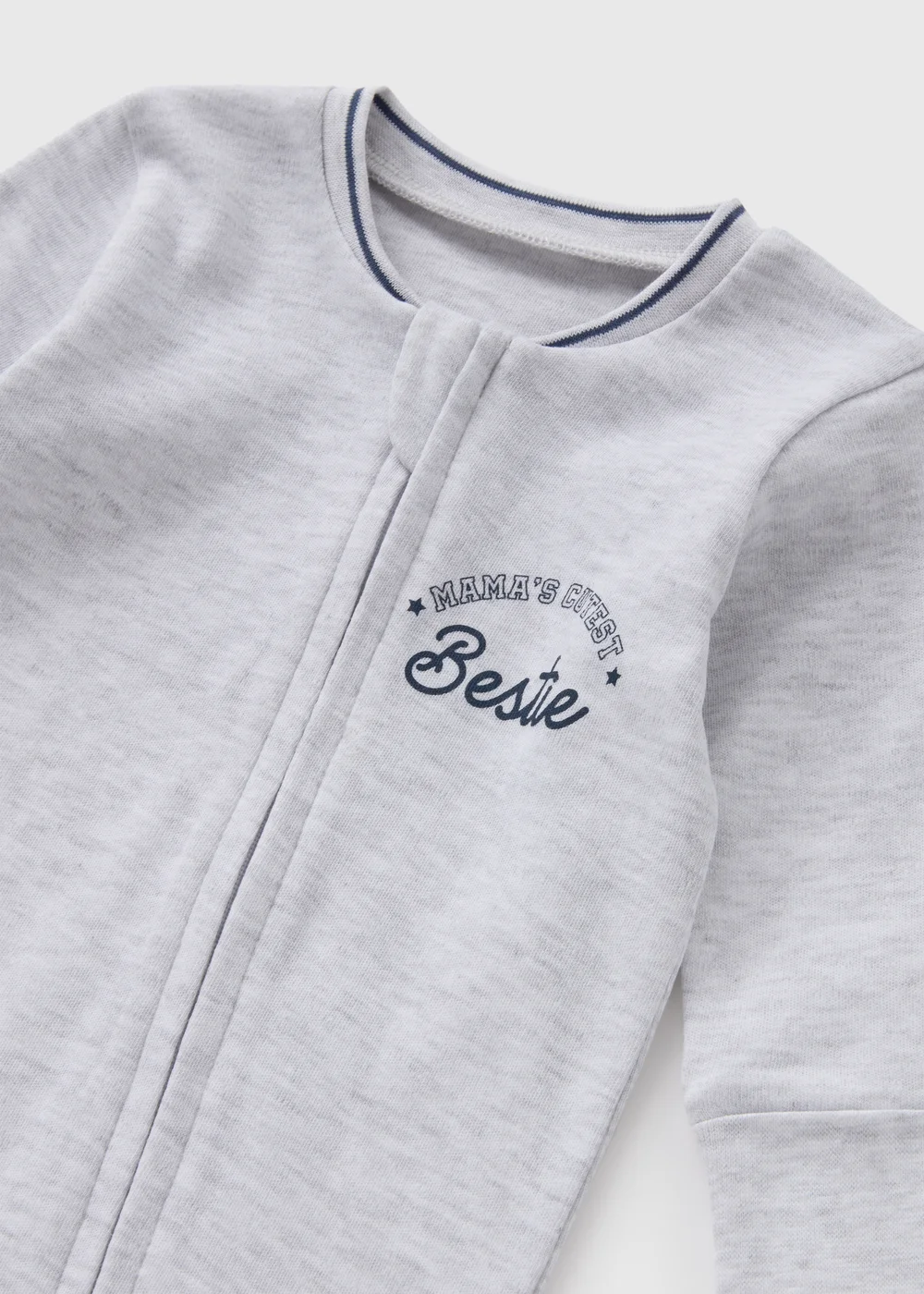 Baby Grey Zipped Sleepsuit (Newborn-18mths) - Age 0 - 3 Months Image 2
