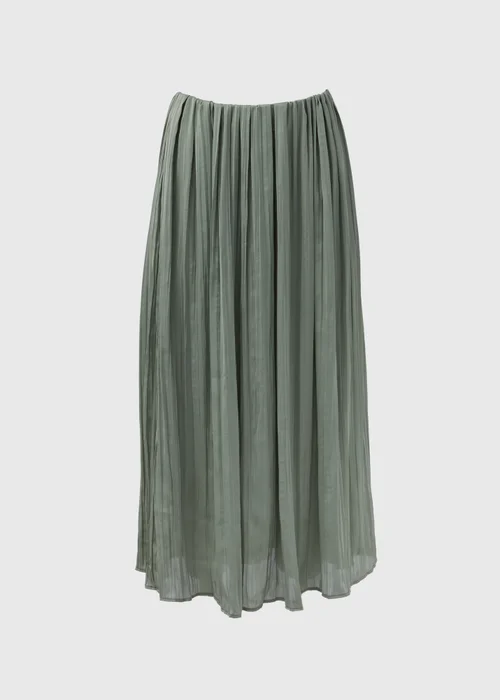 Green Crinkle Midi Skirt - 8 Image 5