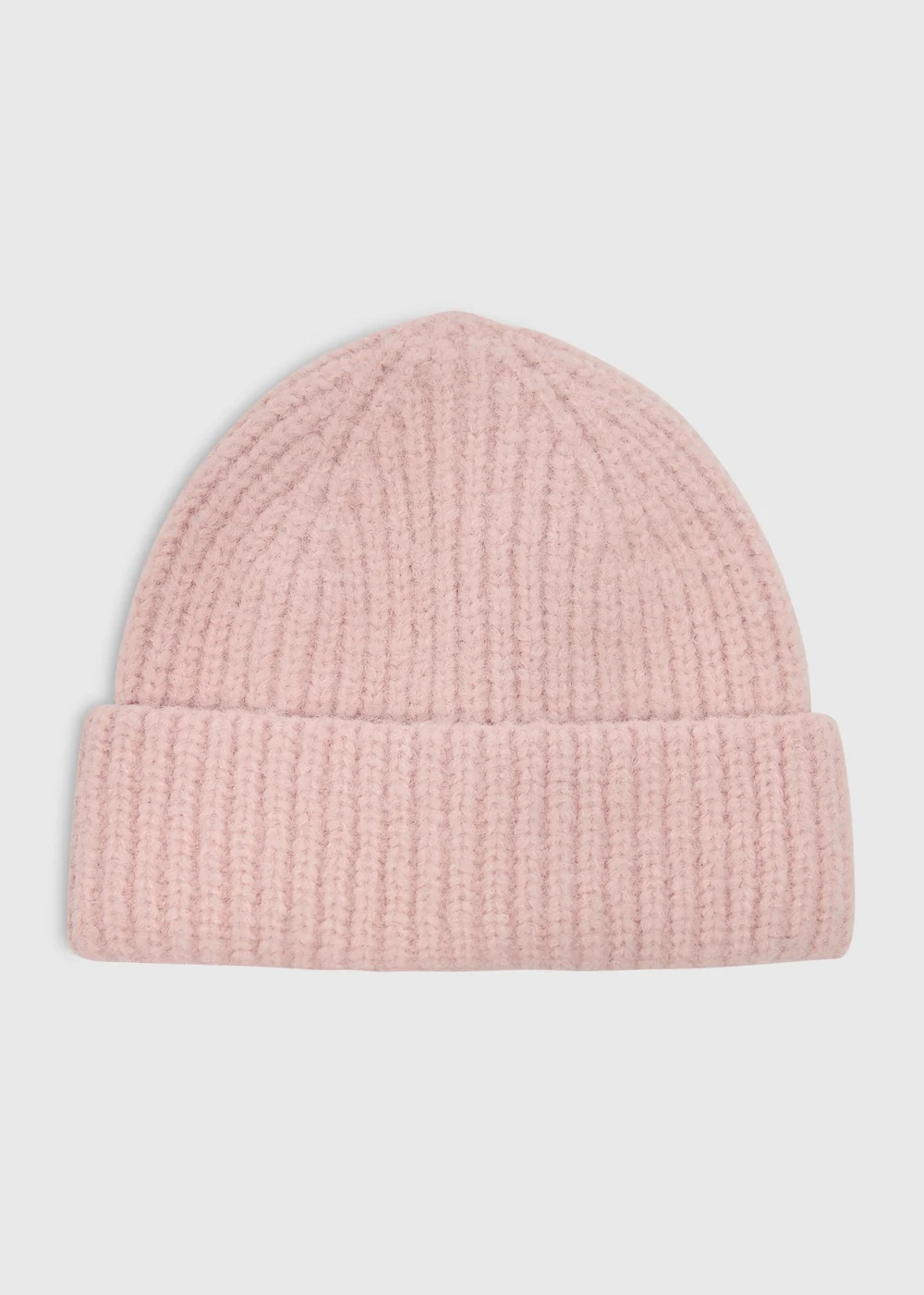 Pink Ribbed Beanie - One Size Image 1