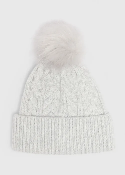 Grey Cable Beanie - One Size Image 1