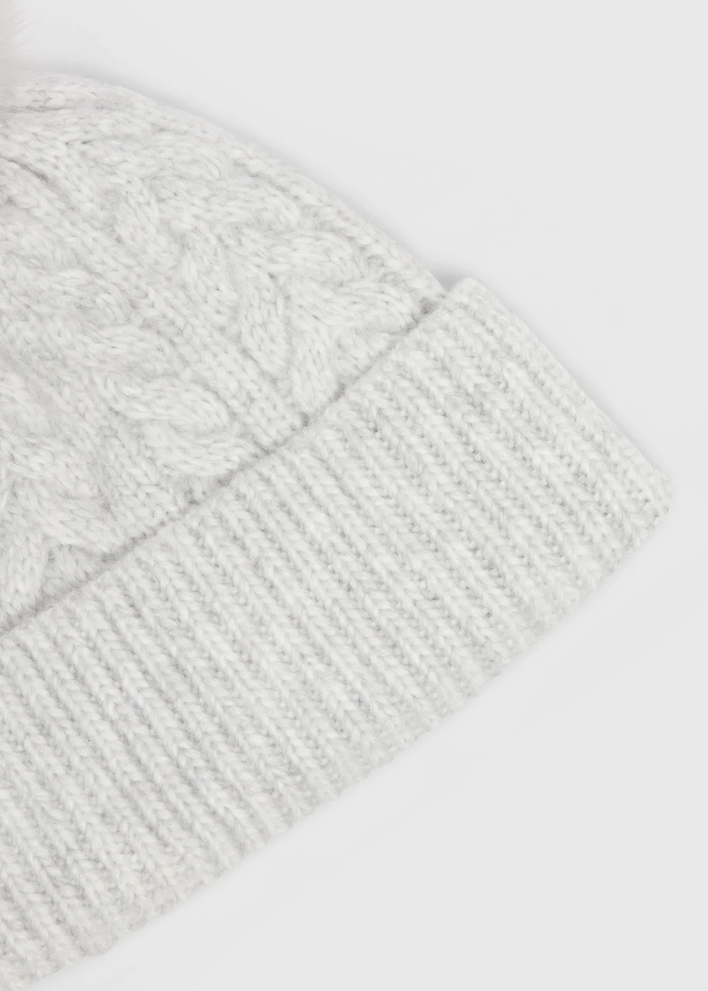 Grey Cable Beanie - One Size Image 2