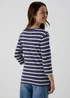 Navy Stripe 3/4 Sleeve T-Shirt - Size 8 Image 2