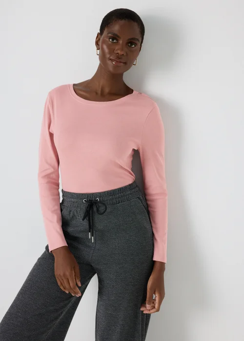 Pink Long Sleeve Fitted T-Shirt - 8 Image 3