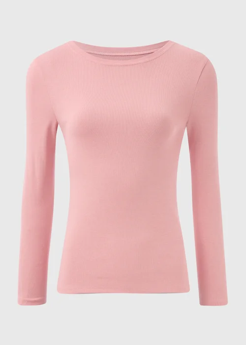 Pink Long Sleeve Fitted T-Shirt - 8 Image 4