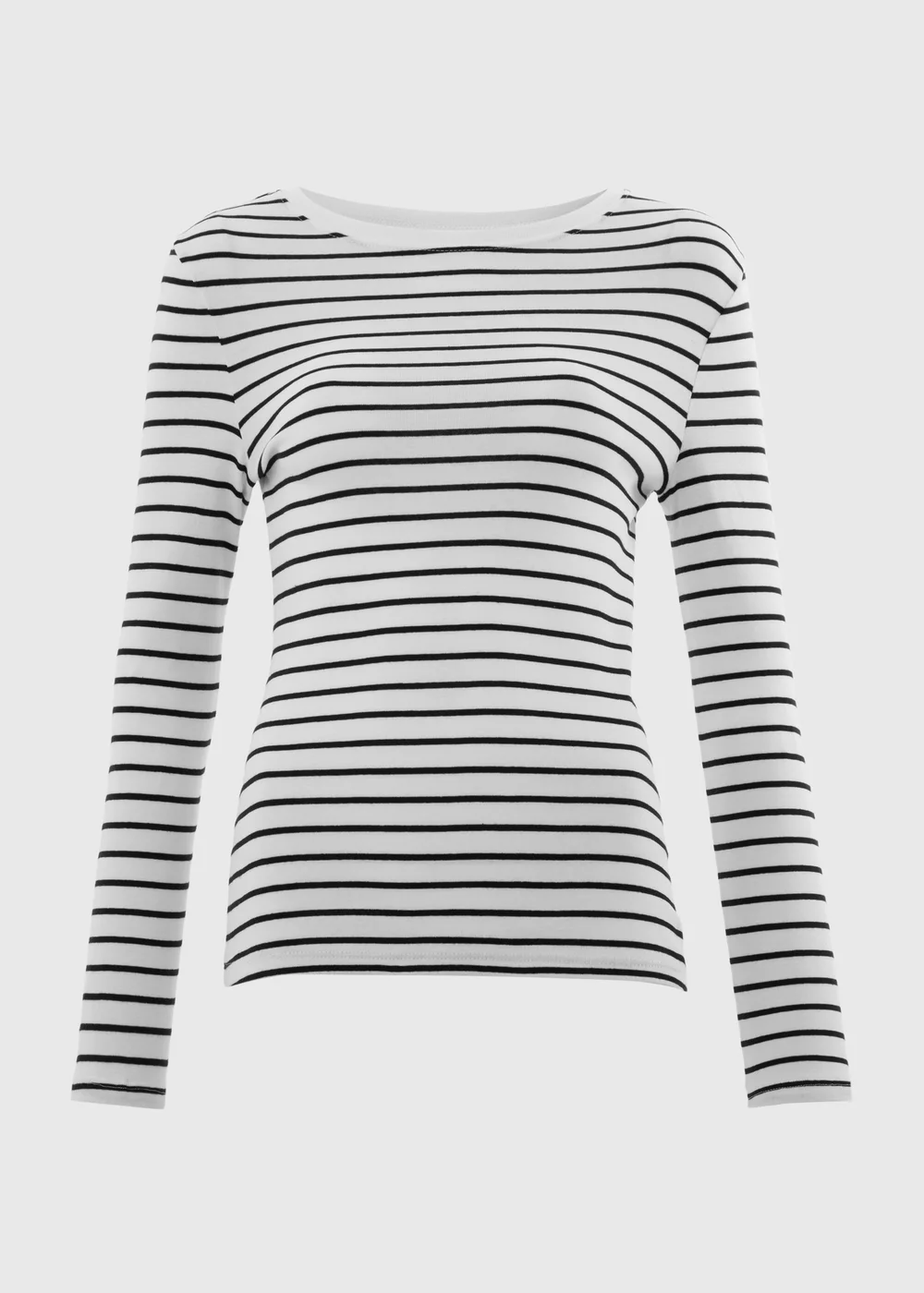 Cream Stripe Fitted Long Sleeve Top - 8 Image 4