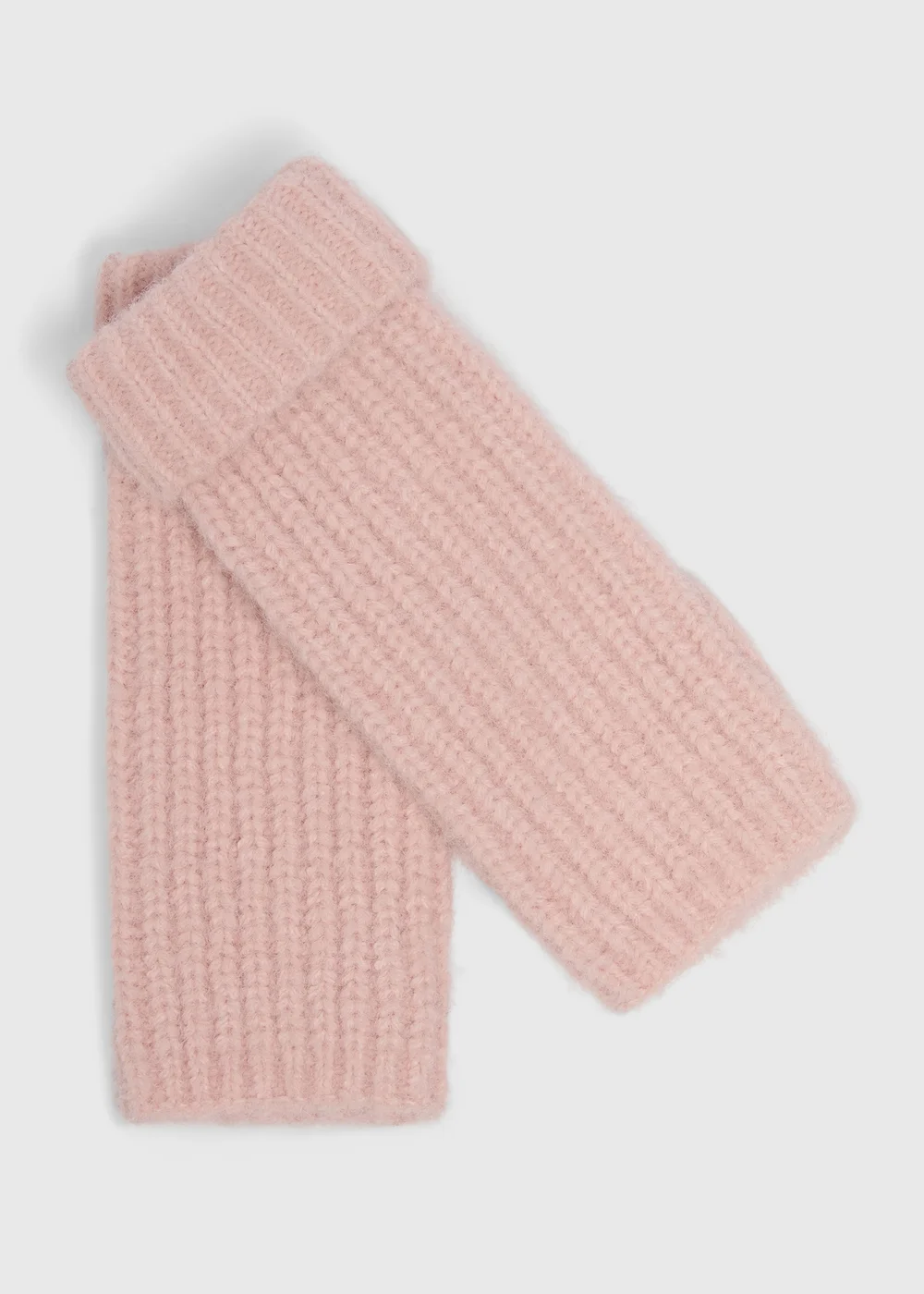 Pink Ribbed Gloves - One Size Image 1