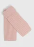 Pink Ribbed Gloves - One Size Image 1