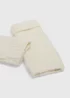 Cream Ribbed Gloves - One Size Image 2