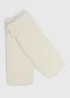 Cream Ribbed Gloves - One Size Image 1