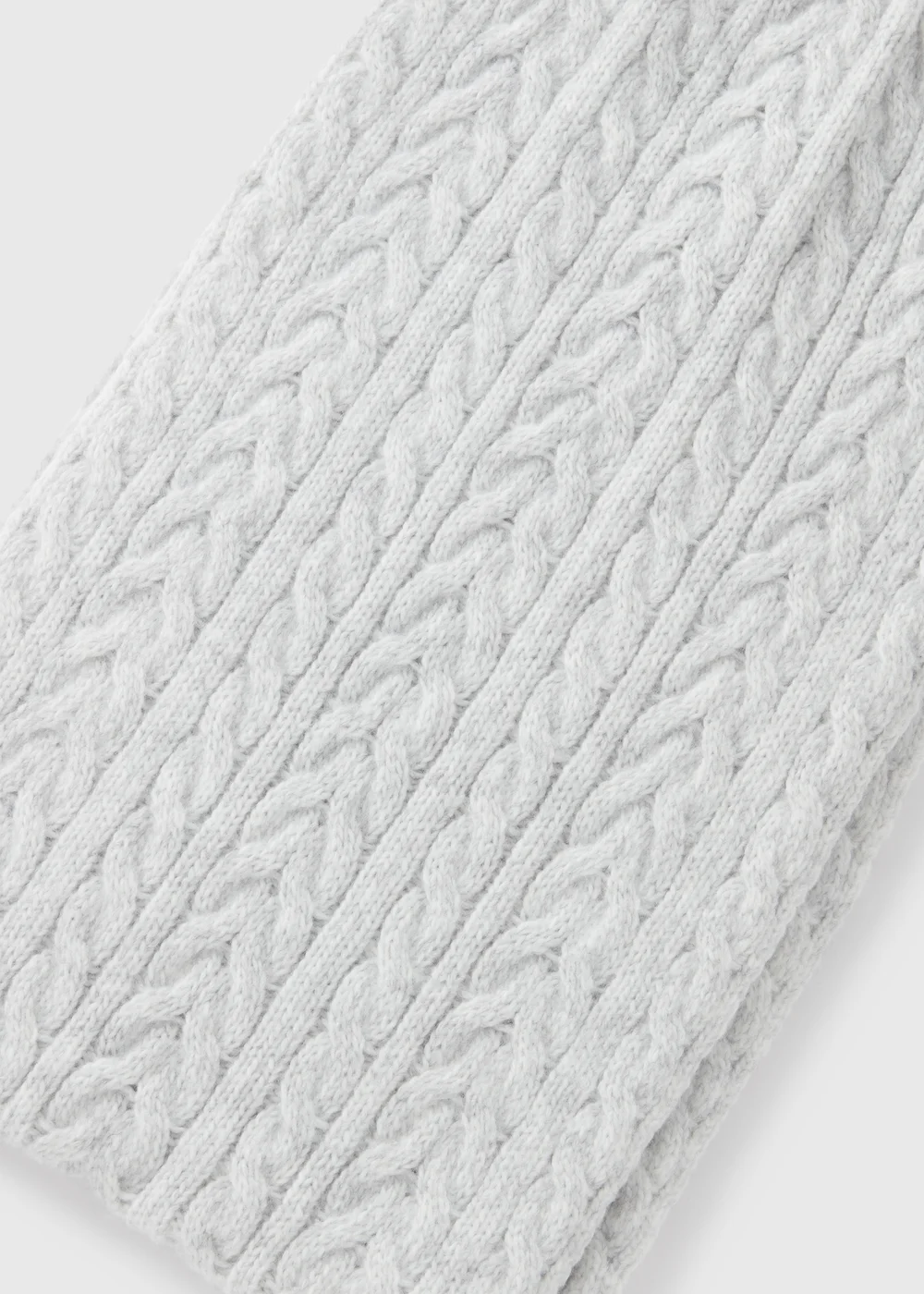 Grey Cable Knit Scarf - One Size Image 2