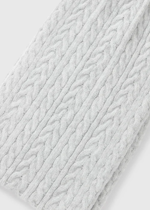 Grey Cable Knit Scarf - One Size Image 2