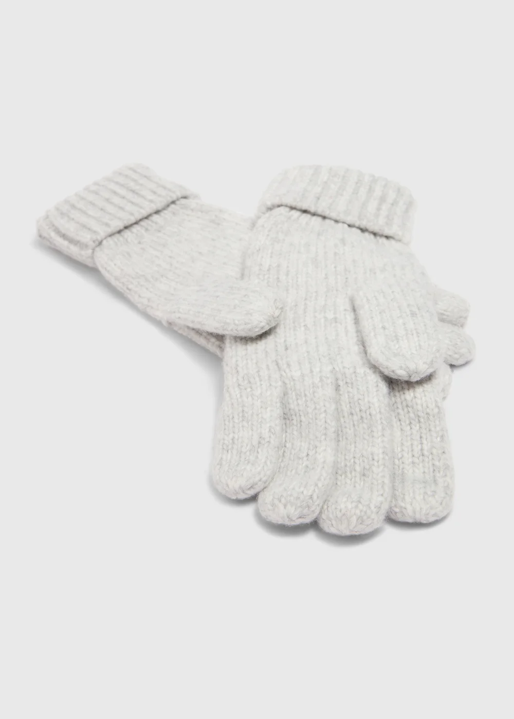 Grey Cable Knit Gloves - One Size Image 2
